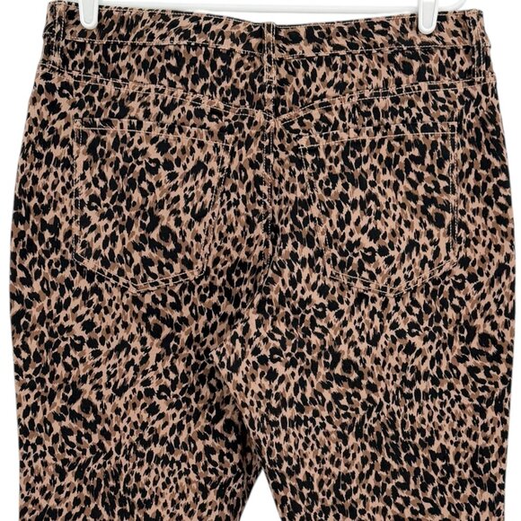 Terra & Sky Women Straight Stretch Brown Black Leopard Denim Jeans Plus 14WP NWT - Picture 4 of 10